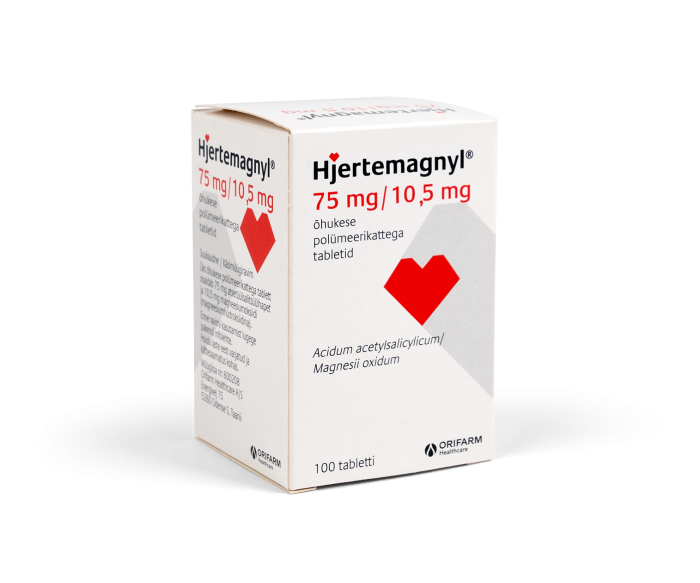 HJERTEMAGNYL ÕHUKE POLÜMEERKATTEGA TBL 75MG+10.5MG N100