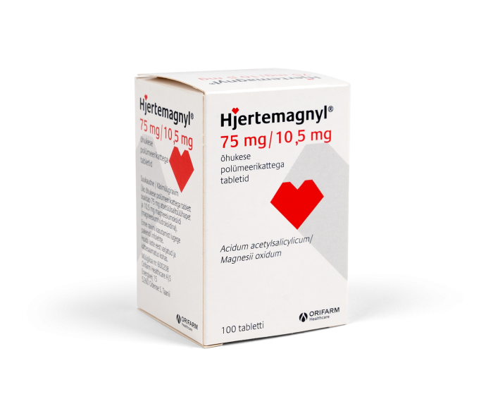 HJERTEMAGNYL ÕHUKE POLÜMEERKATTEGA TBL 75MG+10.5MG N100