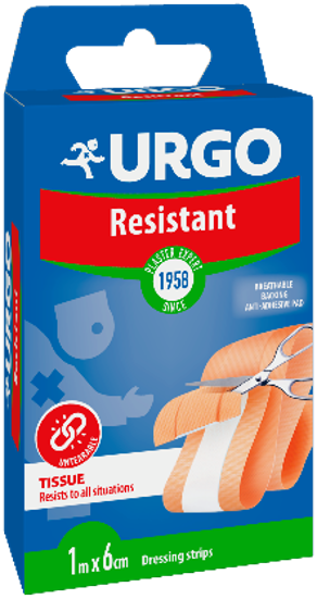 URGO RESISTANT PLAASTER 6CMX1M TEKSTIIL NAHAVÄRVI