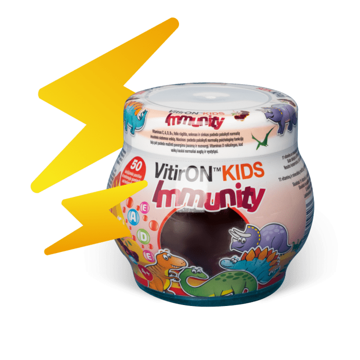 VITIRON KIDS IMMUNITY KUMMIKOMMID N50
