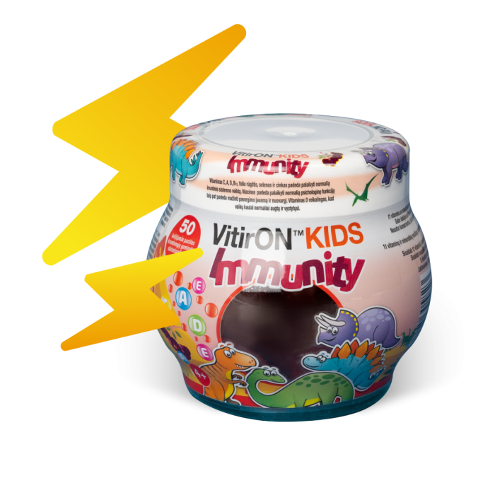 VITIRON KIDS IMMUNITY KUMMIKOMMID N50