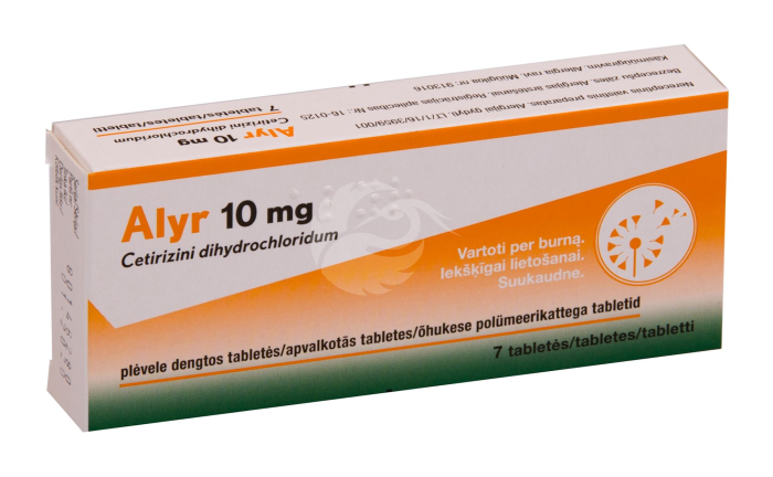 ALYR ÕHUKE POLÜMEERKATTEGA TBL 10MG N7