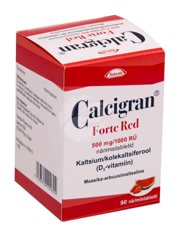CALCIGRAN FORTE RED NÄRIMISTABLETT 500MG+1000RÜ N90