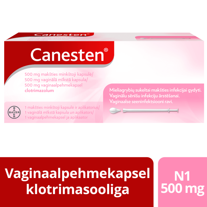 CANESTEN VAGINAALPEHMEKAPSEL 500MG N1