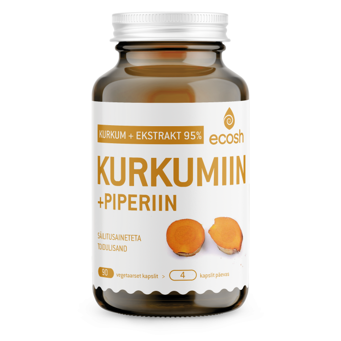 ECOSH LIFE KURKUMIIN JA PIPERIIN KAPSLID N90