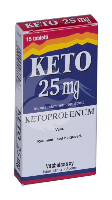 KETO ÕHUKE POLÜMEERKATTEGA TBL 25MG N15