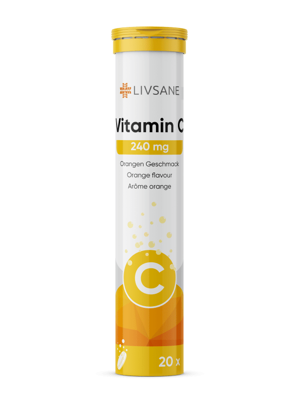 LIVSANE VITAMIIN C LAHUSTUV TBL 240MG APELSINI N20