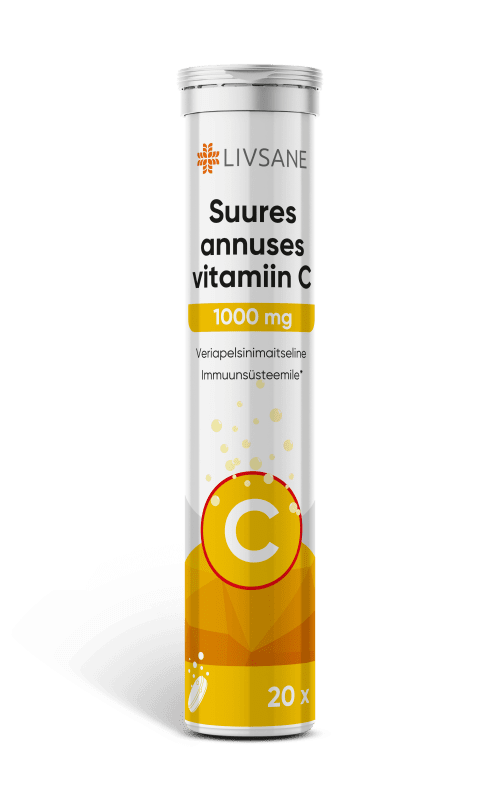 LIVSANE VITAMIIN C LAHUSTUV TBL 1000MG TUGEVATOIMELINE N20