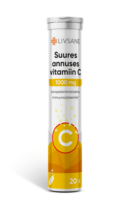 LIVSANE VITAMIIN C LAHUSTUV TBL 1000MG TUGEVATOIMELINE N20
