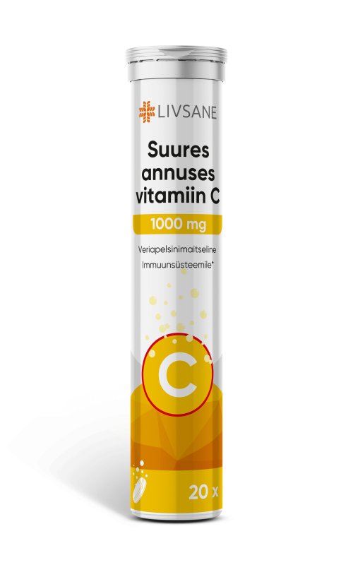 LIVSANE VITAMIIN C LAHUSTUV TBL 1000MG TUGEVATOIMELINE N20