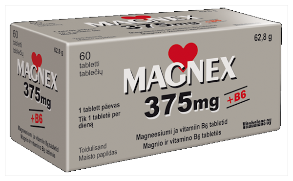 MAGNEX + VITAMIIN B6 TBL 375+2,2MG N60