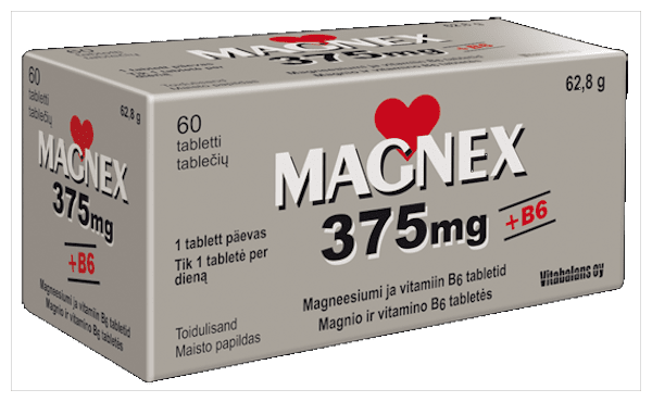 MAGNEX + VITAMIIN B6 TBL 375+2,2MG N60