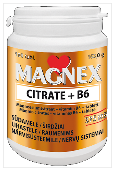 MAGNEX CITRATE + VITAMIIN B6 TBL N100