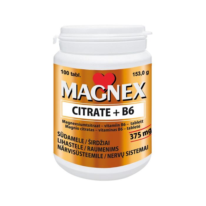 MAGNEX CITRATE + VITAMIIN B6 TBL N100