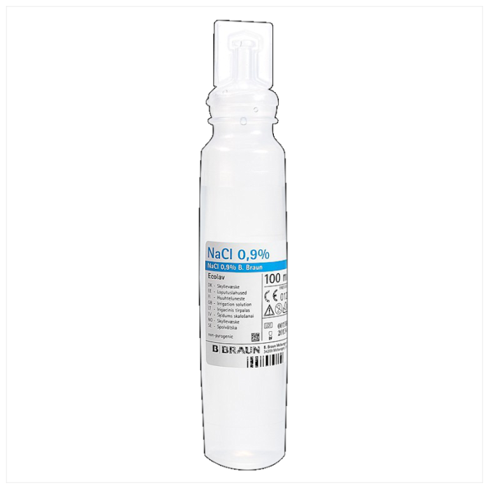 NATRII CHLORIDUM 0,9% B.BRAUN LOPUTUSLAHUS ECOLAV 100ML
