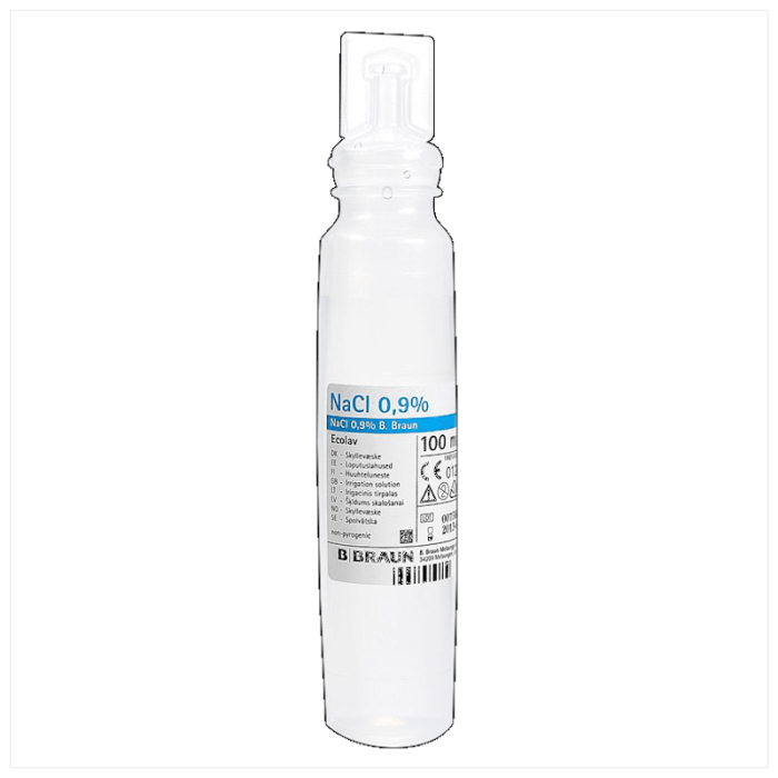NATRII CHLORIDUM 0,9% B.BRAUN LOPUTUSLAHUS ECOLAV 100ML