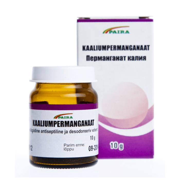 PAIRA KAALIUMPERMANGANAAT PULBER 10G N1