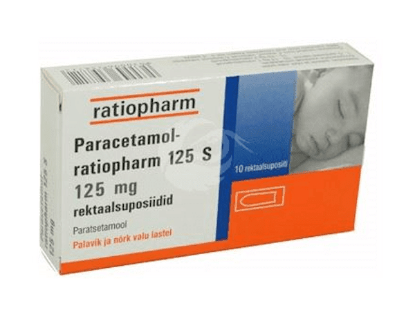 PARACETAMOL- RATIOPHARM 125 S REKTAALSUPOSIIT 125MG N10
