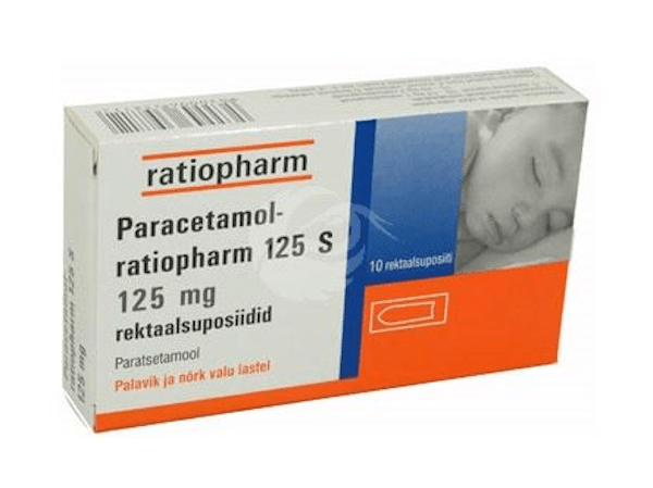 PARACETAMOL- RATIOPHARM 125 S REKTAALSUPOSIIT 125MG N10