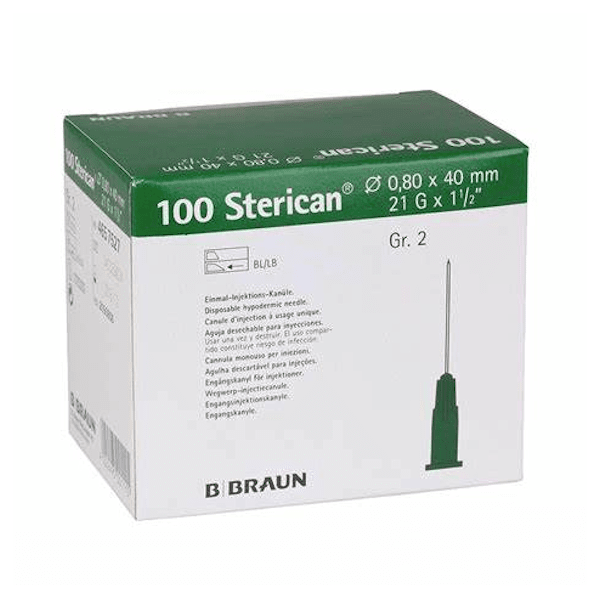 SÜSTLANÕEL STERICAN 21G 0.8X40MM (PAKK) N100