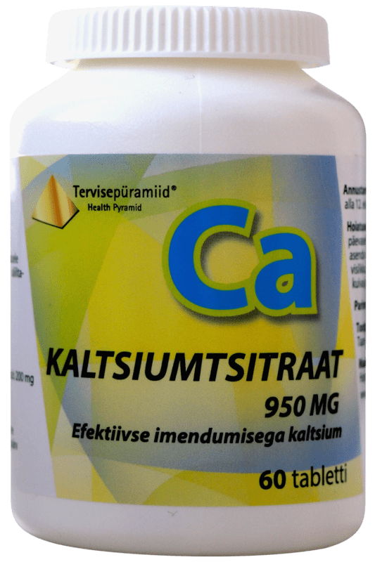 TERVISEPÜRAMIID KALTSIUMTSITRAAT TBL 950MG N60
