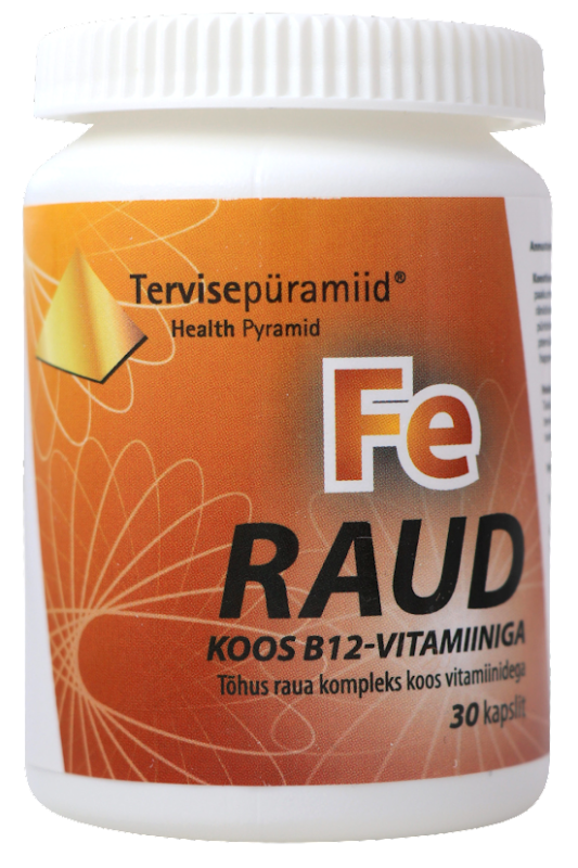 TERVISEPÜRAMIID RAUD KAPSLID VITAMIIN B12-GA N30