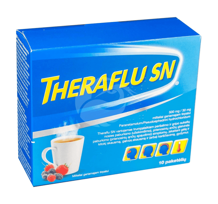 THERAFLU SN SUUKAUDNE LAHUSE PULBER 500MG+30MG N10