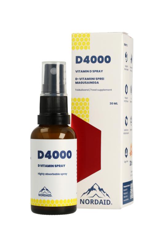 NORDAID  VITAMIIN D SUUKAUDNE SPREI 4000IU 100MCG 30ML