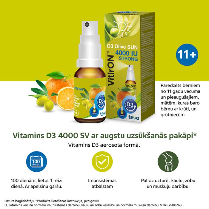 VITIRON VITAMIIN D OLIVE SUN SUUKAUDNE SPREI 4000IU 10ML