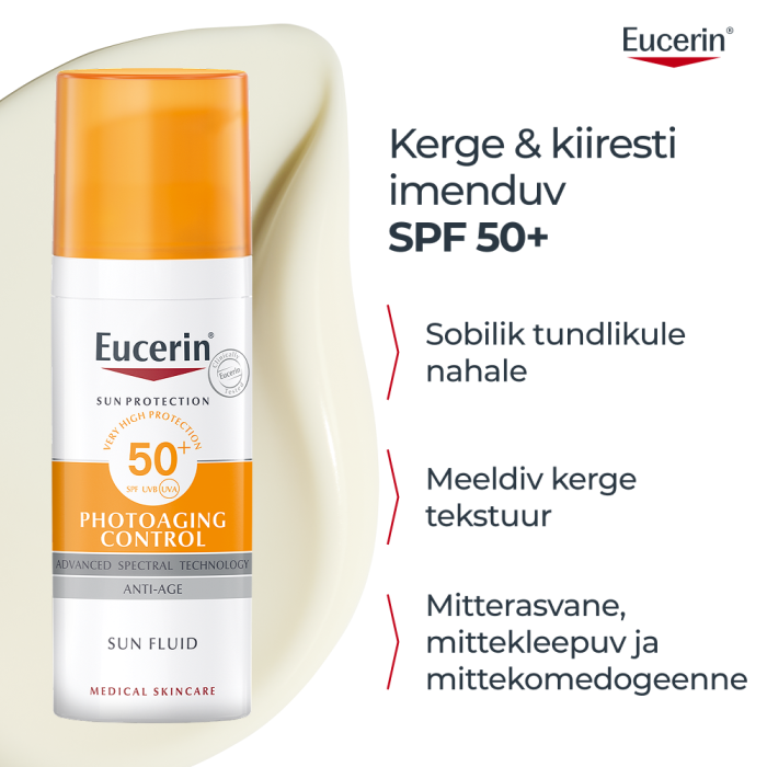 EUCERIN SUN PHOTOAGING CONTROL PÄIKESEKAITSEEMULSIOON SPF50+ VAN.ENNETAV NÄOLE 50ML