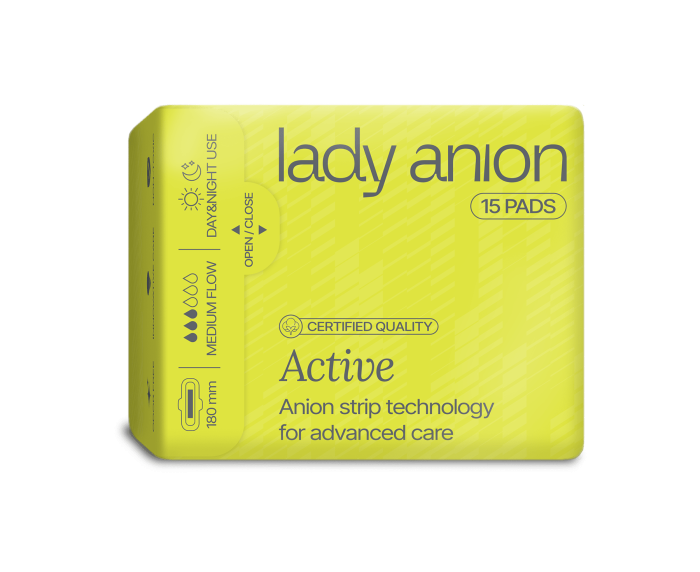 LADY ANION ACTIVE HÜGIEENILINE SIDE 180MM N15