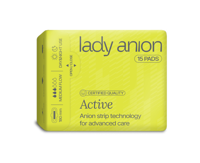 LADY ANION ACTIVE HÜGIEENILINE SIDE 180MM N15