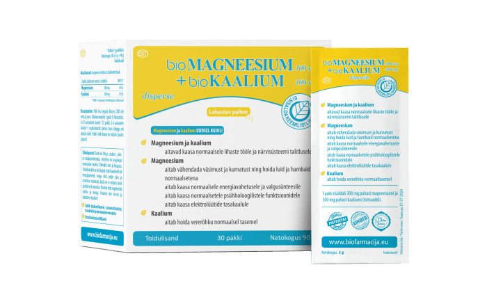 BIOMAGNEESIUM 300MG+ BIOKAALIUM 300MG PULBER N30