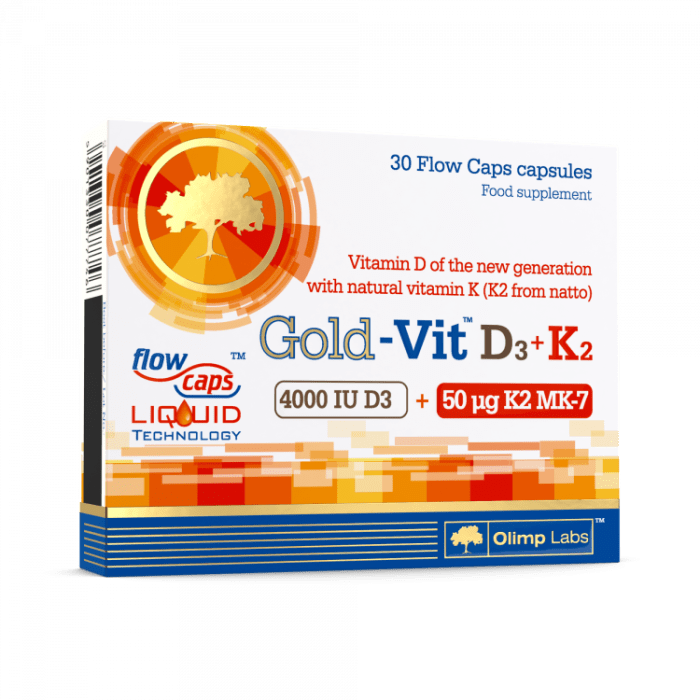 OLIMPLABS GOLD-VIT D3 4000IU + K2 VEDELKAPSEL N30