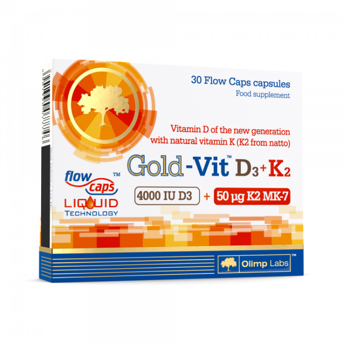 OLIMPLABS GOLD-VIT D3 4000IU + K2 VEDELKAPSEL N30