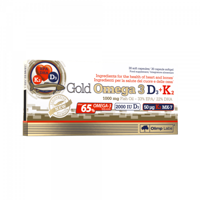 OLIMPLABS GOLD OMEGA-3+D3+K2 KAPSLID N30