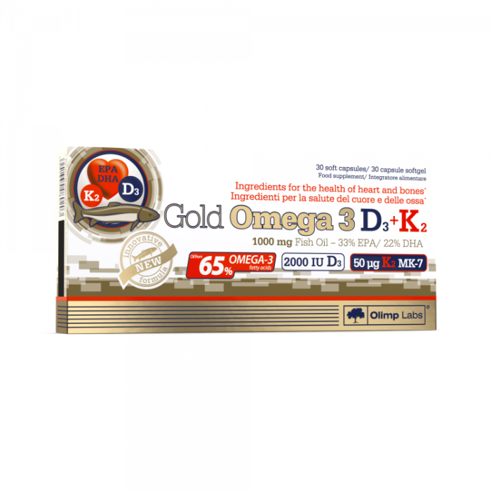OLIMPLABS GOLD OMEGA-3+D3+K2 KAPSLID N30