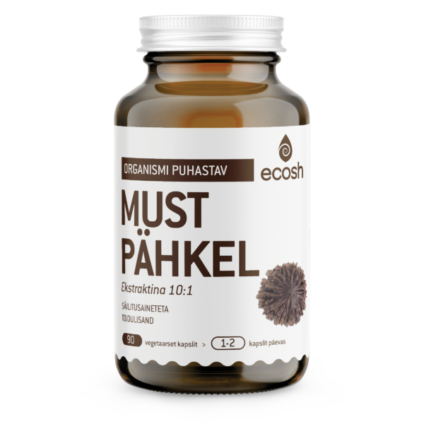 ECOSH LIFE MUSTA PÄHKLI EKSTRAKT KAPSLID N90