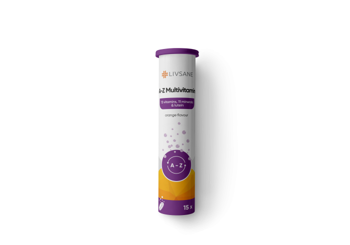 LIVSANE MULTIVITAMIIN A-Z LAHUSTUV TBL N15