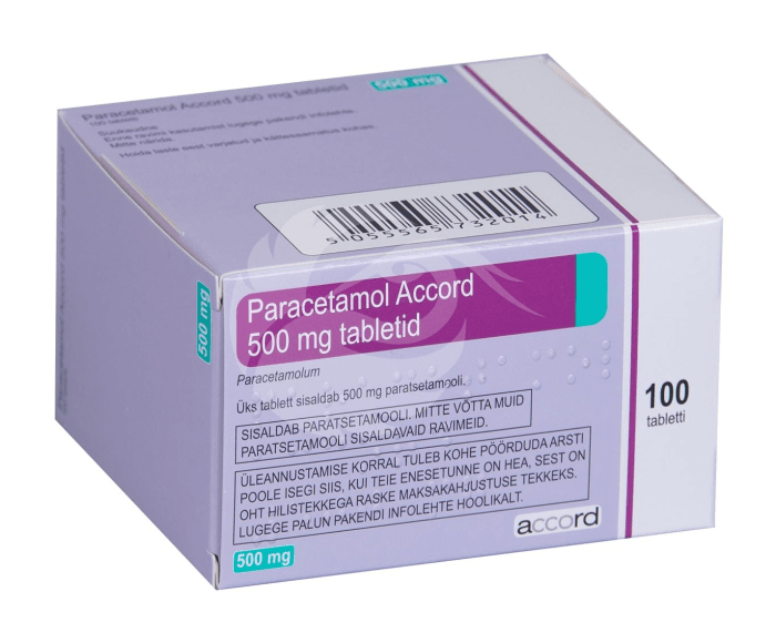 PARACETAMOL ACCORD TBL 500MG N100