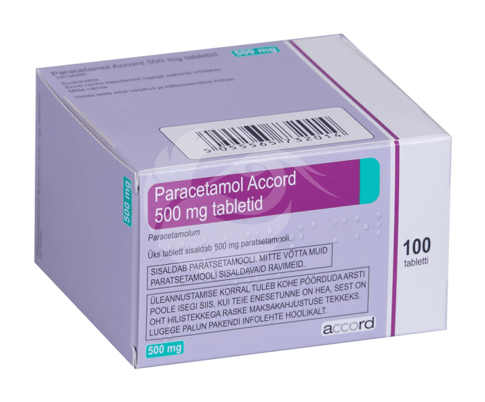 PARACETAMOL ACCORD TBL 500MG N100
