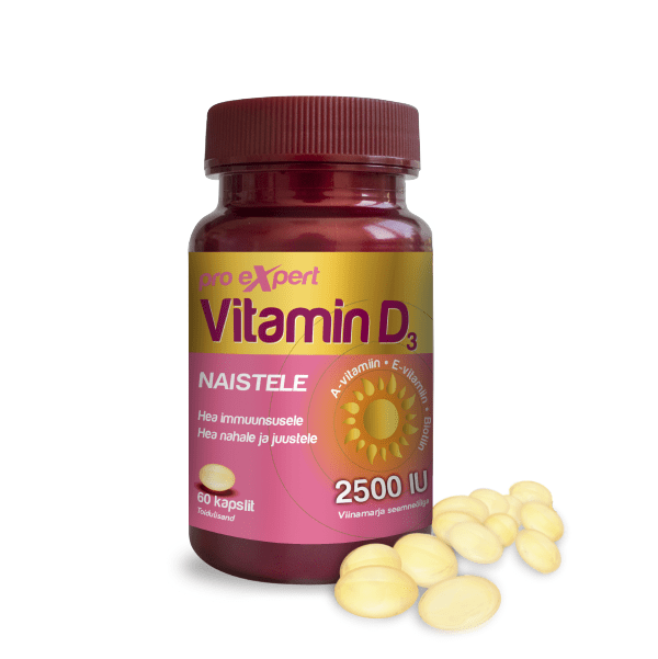 PRO EXPERT VITAMIIN D ÕLIKAPSLID 2500IU NAISTELE N60