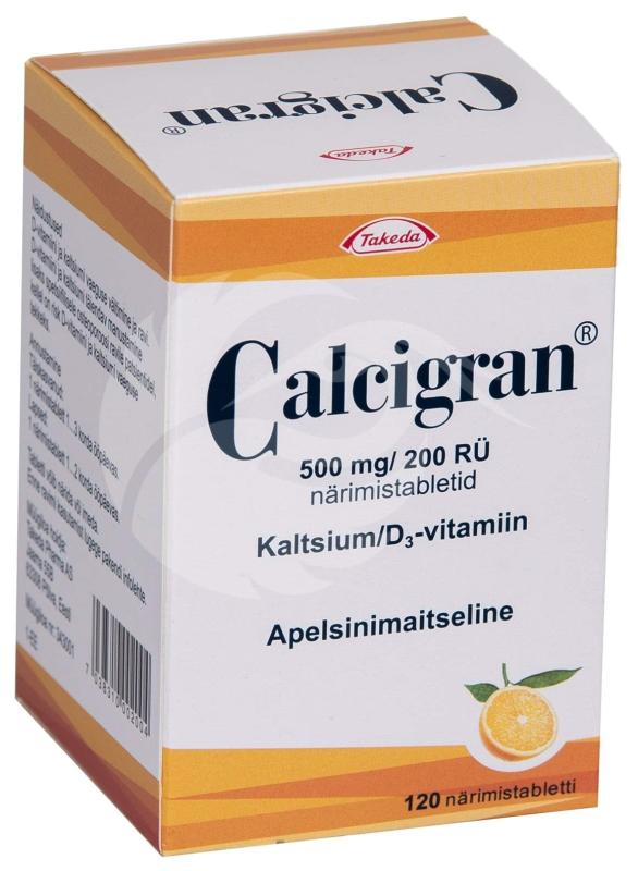 CALCIGRAN NÄRIMISTABLETT 500MG+200RÜ N120
