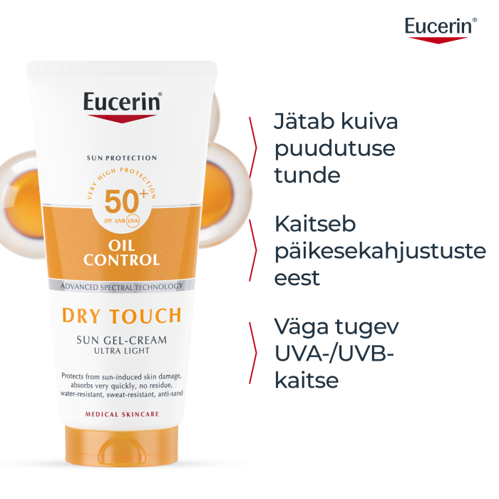 EUCERIN SUN OIL CONTROL PÄIKESEKAITSE GEEL-KREEM SPF50+ 200ML