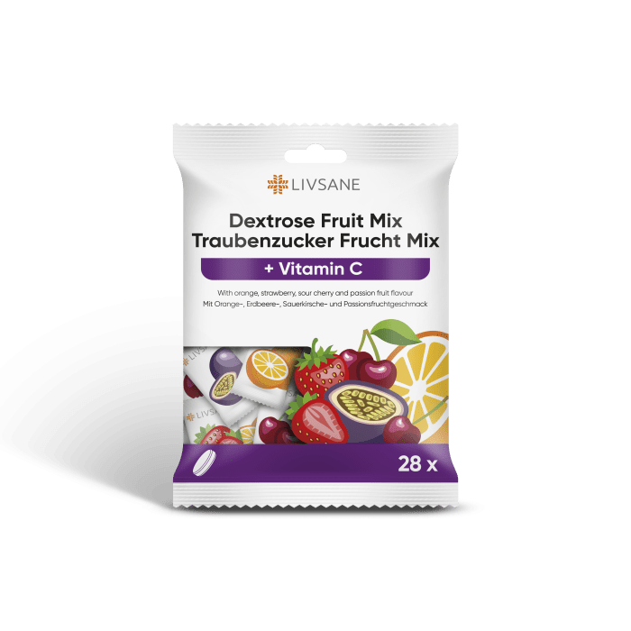 LIVSANE GLÜKOOSI NÄRIMISTABLETID VITAMIIN C-GA MIX PUUVILJA N28
