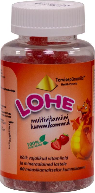 TERVISEPÜRAMIID LOHE MULTIVITAMIINI KUMMIKOMMID N60
