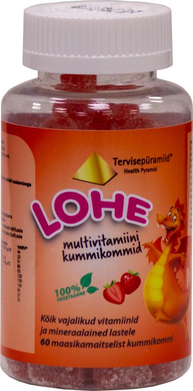 TERVISEPÜRAMIID LOHE MULTIVITAMIINI KUMMIKOMMID N60