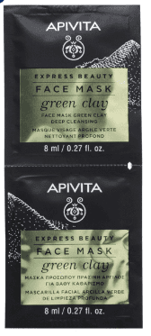 APIVITA EXPRESS NÄOMASK ROHELISE SAVIGA SÜGAVPUHASTAV 8+8ML N1