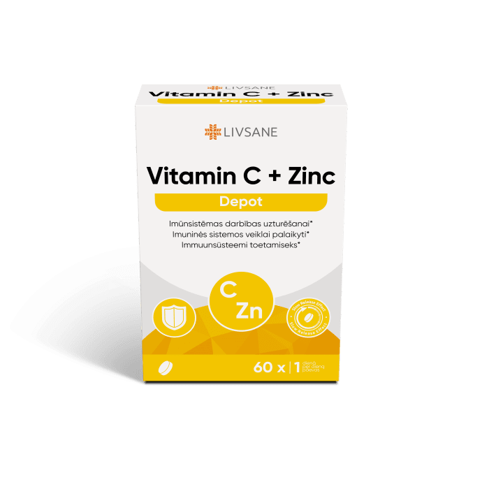 LIVSANE VITAMIIN C+TSINK TBL PIKATOIMELINE N60