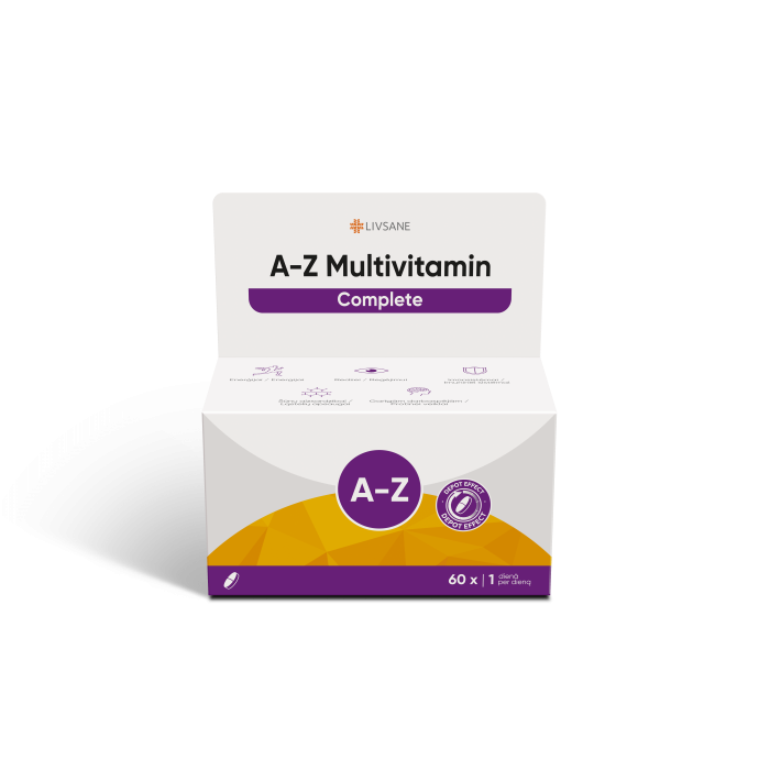 LIVSANE MULTIVITAMIIN A-Z 50+ TBL PIKATOIMELINE N60